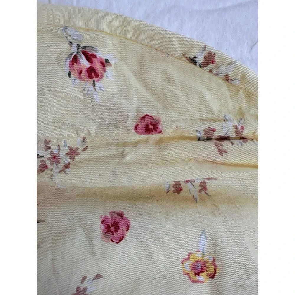 Boppy Pillow Replacement Cover Yellow Cotton With Pink Flowers Zipper‎ Closure